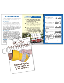 Accident Prevention - Hands safety pocket guide and interactive scratch-off quiz card for employee training and hand injury prevention.