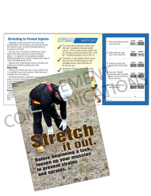 Health - Stretching Safety Pocket Guide with Quiz Card featuring a tri-fold wellness guide and an interactive scratch-off quiz for employees.