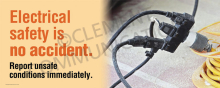 High-impact electrical safety banners for promoting compliance, worker safety and adherence to procedures.