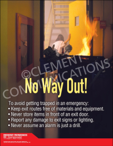Fire Safety - No Way Out Poster