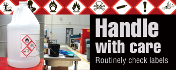 Chemical and equipment label check for hazard recognition and personal safety.