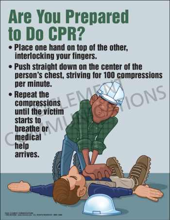 Prepared to Do CPR safety poster explaining the life-saving technique to maintain blood and oxygen flow during cardiac or respiratory arrest.
