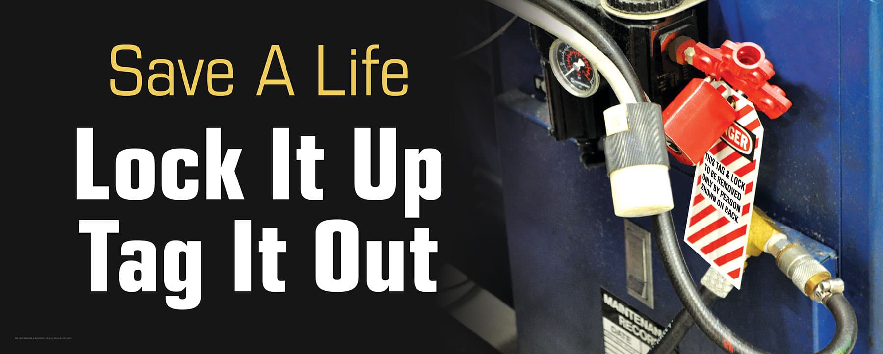 LOTO, Lockout, Tagout Electrical Safety Banner detail